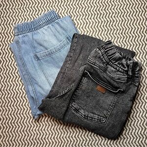 Stylish Denim Joggers in Light and Dark Wash set of two